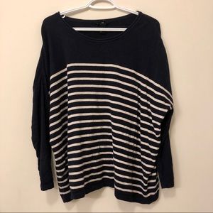 H&M Blue and White Fine Knit Sweater